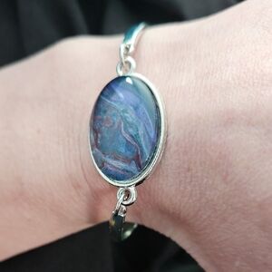 Elegant Silver and Blue Bracelet